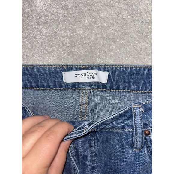 long denim maxi skirt middle slit fray hem size 12 Royalty For Me - Picture 3 of 8